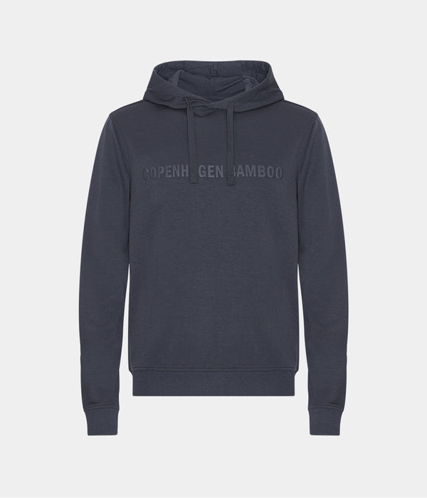 Mørkegrå bambus hoodie joggingsæt med logo