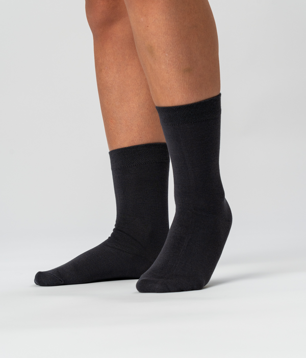 10 par bambus strømper sort/mørkegrå