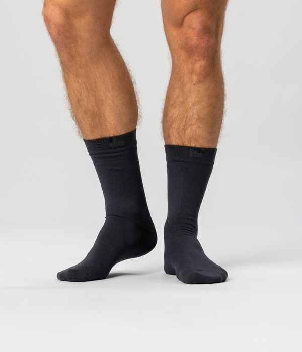 10 par mørkegrå bambus strømper