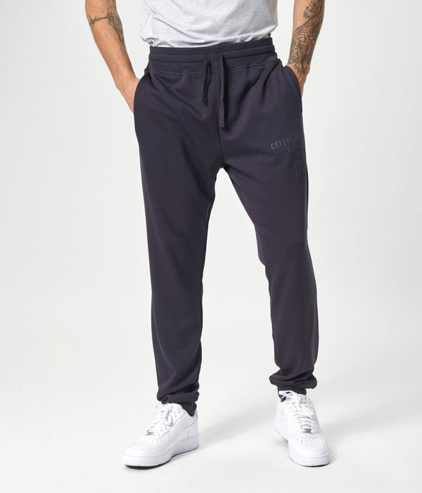 Dunkelgraue Bambus-Sweatpants mit Logo