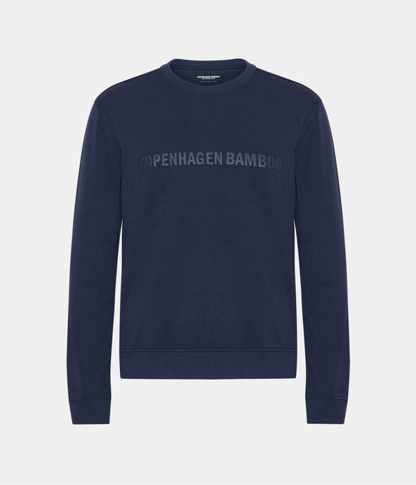 Navy bambus joggingsæt med logo