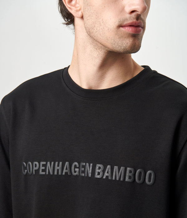 Schwarzes Sweatshirt aus Bambus mit Logo
