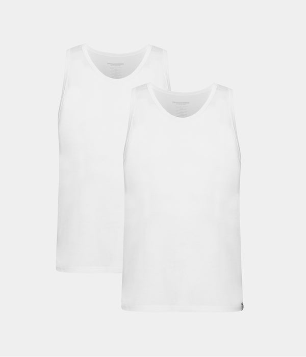 Hvide bambus tank tops - 2 pak S Copenhagen Bamboo
