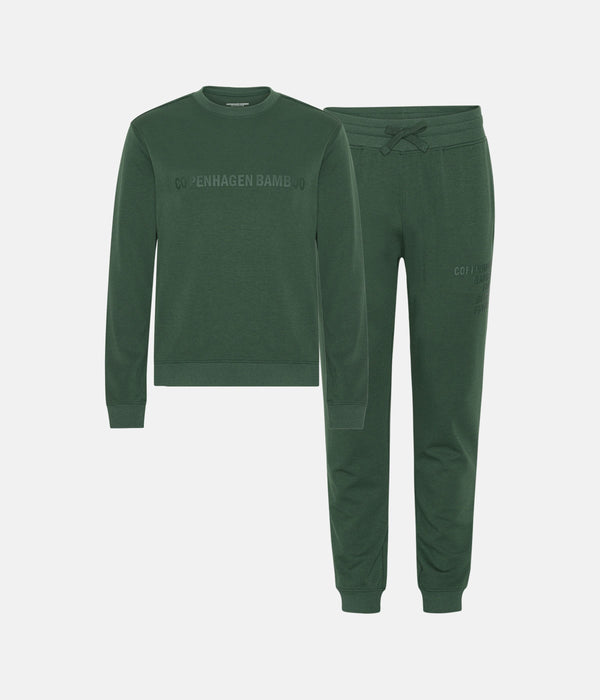 Grünes Bambus-Joggingset mit Logo