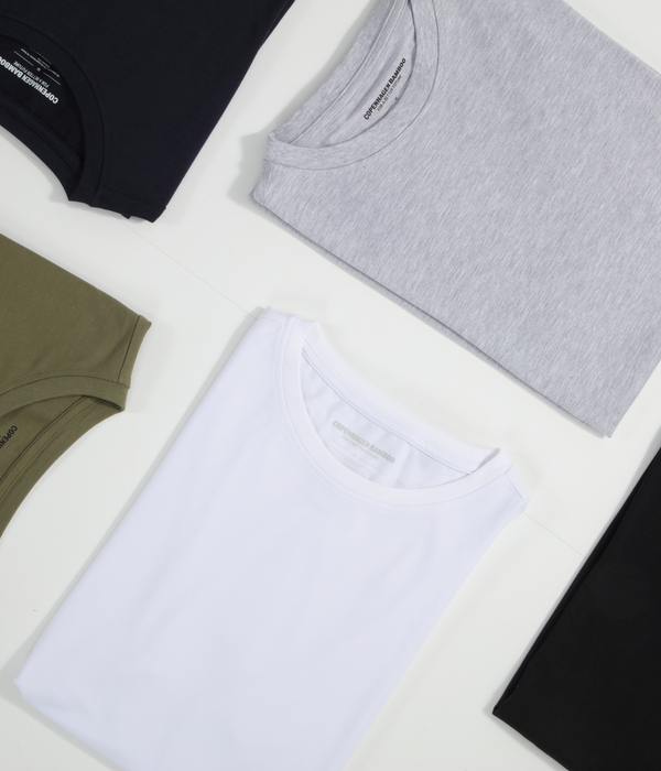 3 pak navy bambus langærmet T-shirt
